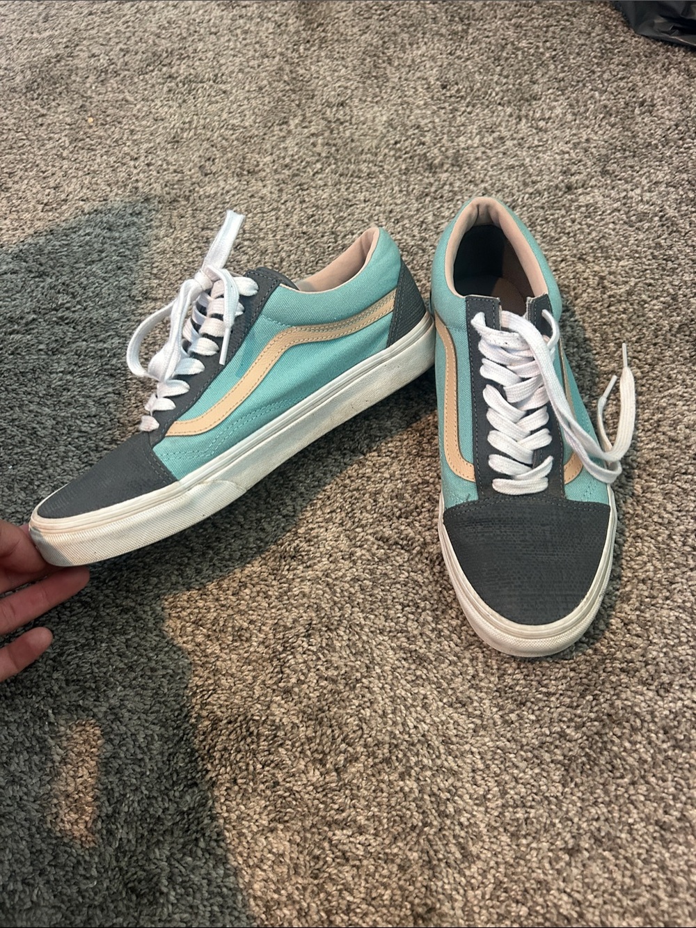 Vans Low-Top in Teal, Gray and Cream